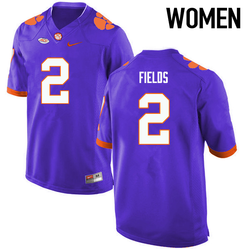 Women Clemson Tigers #2 Mark Fields College Football Jerseys-Purple